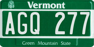 VT license plate AGQ277