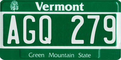 VT license plate AGQ279