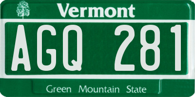 VT license plate AGQ281