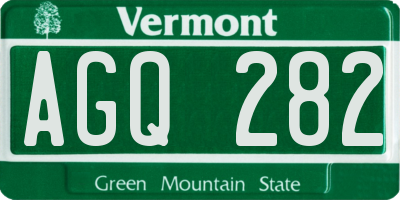 VT license plate AGQ282
