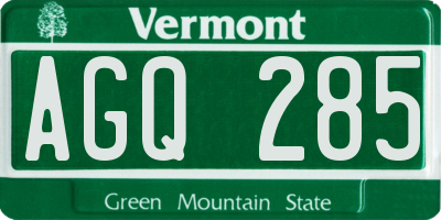 VT license plate AGQ285