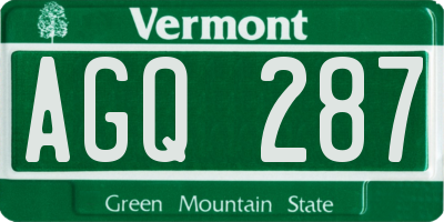 VT license plate AGQ287