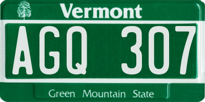 VT license plate AGQ307
