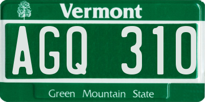 VT license plate AGQ310