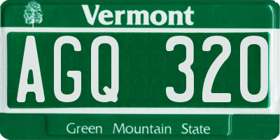 VT license plate AGQ320