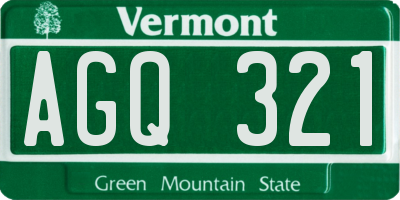 VT license plate AGQ321