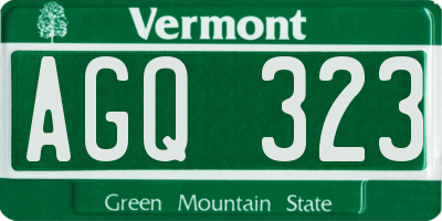 VT license plate AGQ323