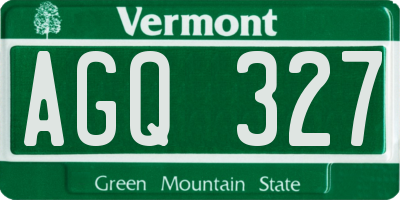 VT license plate AGQ327