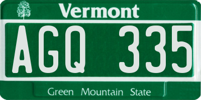 VT license plate AGQ335