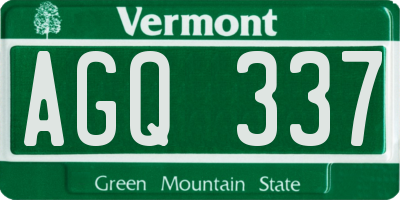 VT license plate AGQ337