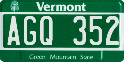 VT license plate AGQ352