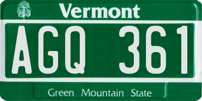 VT license plate AGQ361