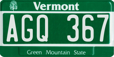 VT license plate AGQ367