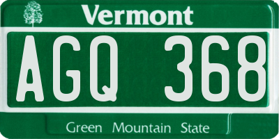 VT license plate AGQ368
