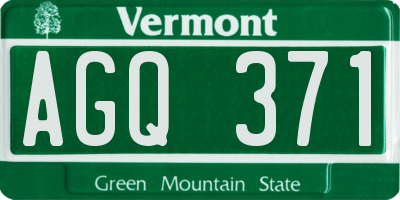 VT license plate AGQ371