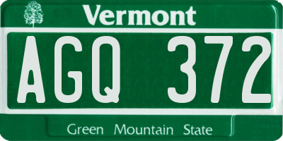 VT license plate AGQ372