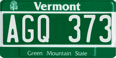 VT license plate AGQ373