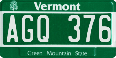 VT license plate AGQ376