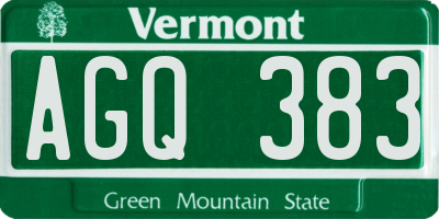 VT license plate AGQ383
