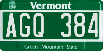 VT license plate AGQ384
