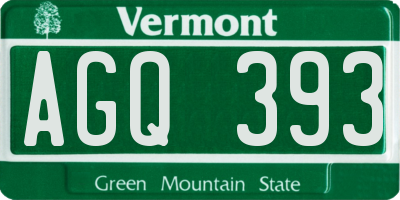 VT license plate AGQ393