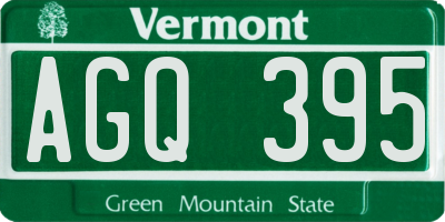 VT license plate AGQ395