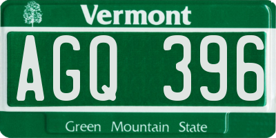VT license plate AGQ396