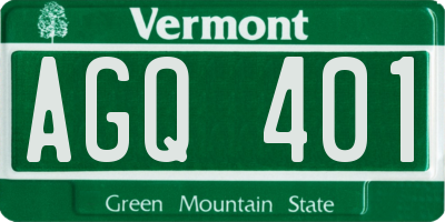 VT license plate AGQ401
