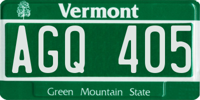 VT license plate AGQ405