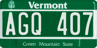 VT license plate AGQ407