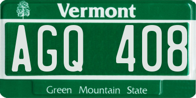 VT license plate AGQ408