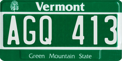 VT license plate AGQ413