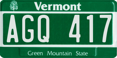 VT license plate AGQ417
