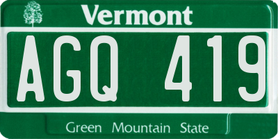 VT license plate AGQ419
