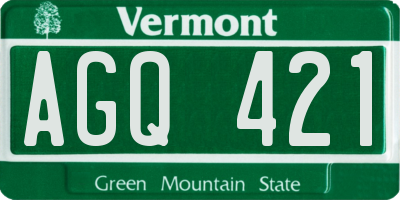 VT license plate AGQ421