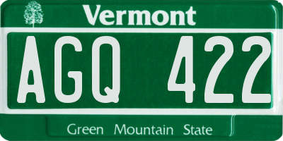 VT license plate AGQ422