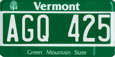 VT license plate AGQ425
