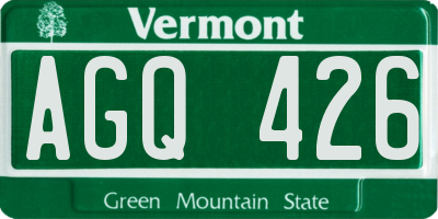 VT license plate AGQ426