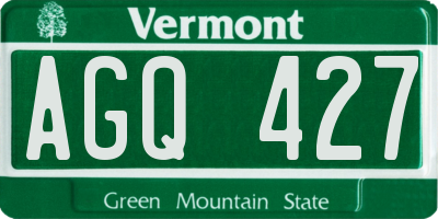 VT license plate AGQ427