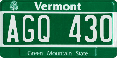 VT license plate AGQ430