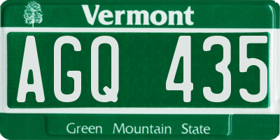 VT license plate AGQ435