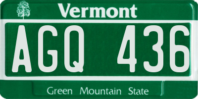 VT license plate AGQ436