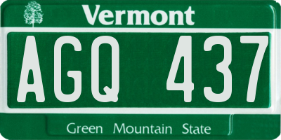 VT license plate AGQ437