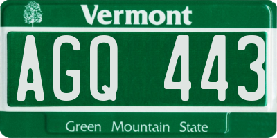 VT license plate AGQ443