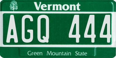 VT license plate AGQ444