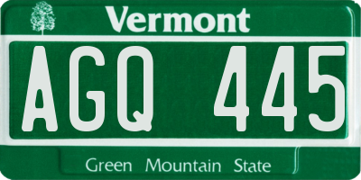 VT license plate AGQ445