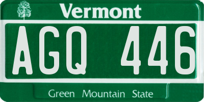 VT license plate AGQ446