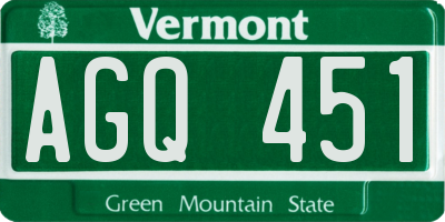 VT license plate AGQ451