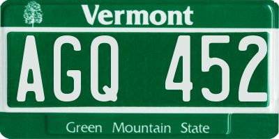 VT license plate AGQ452
