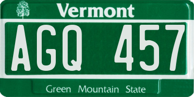 VT license plate AGQ457